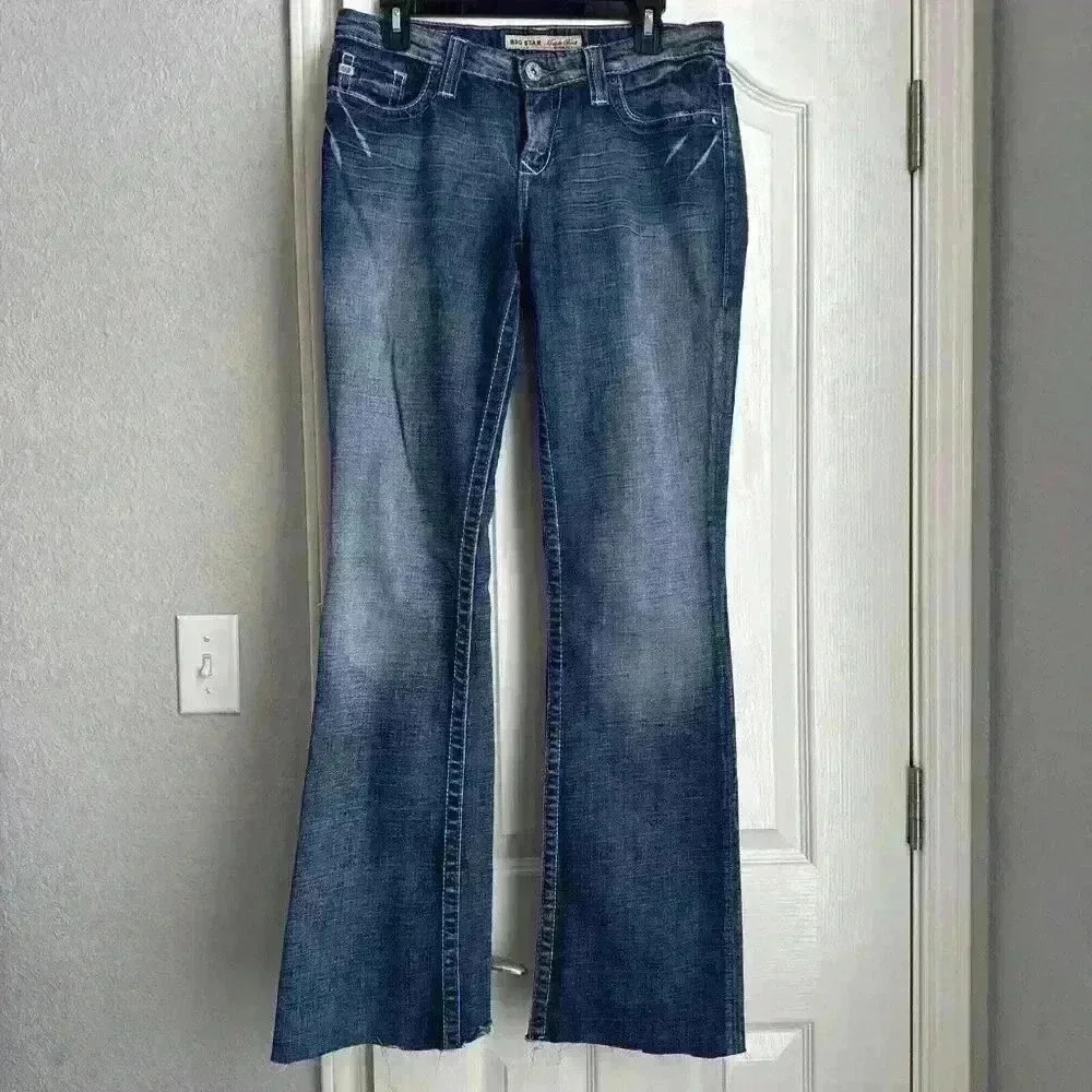 Big Star Jeans Maddie Boot Cut Blue Denim Stone Wash Size 28 X 33 Women